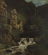 Courbet, Gustave Landscape with Waterfall oil on canvas